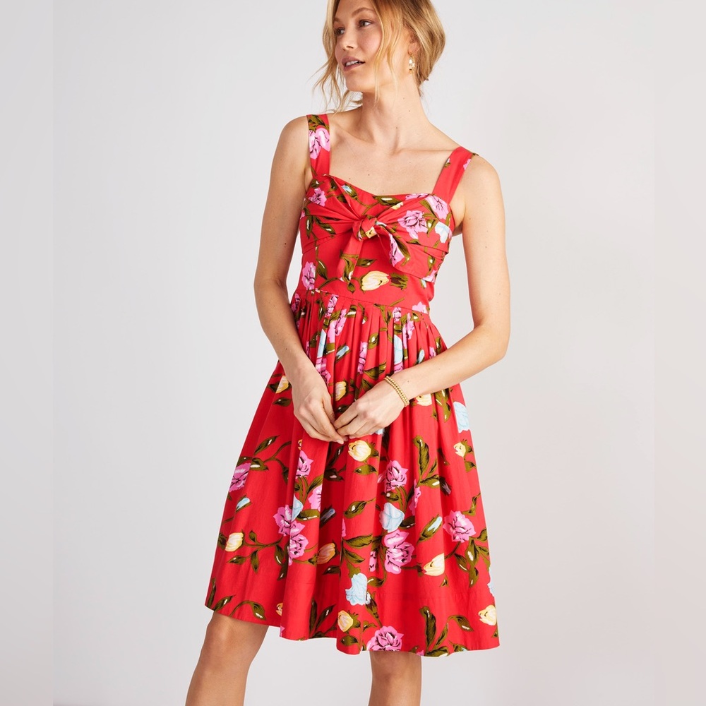 Vineyard Vines Kentucky Derby Tie-Top Dress Size 16 Rose Coral Red